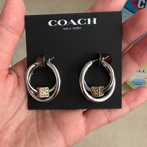 Coach Two-Tone Silver and Gold Earrings